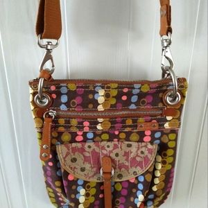 Fossil canvas crossbody purse/ pristine condition